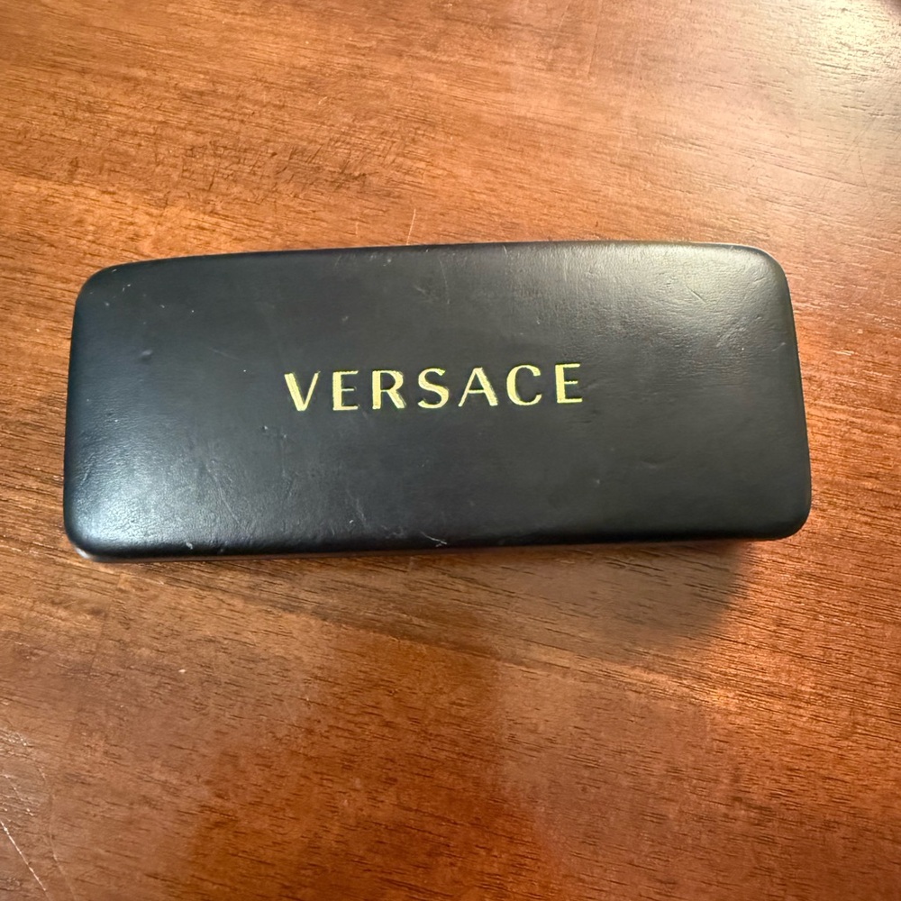 Versace Black and Gold Eyeglass Case